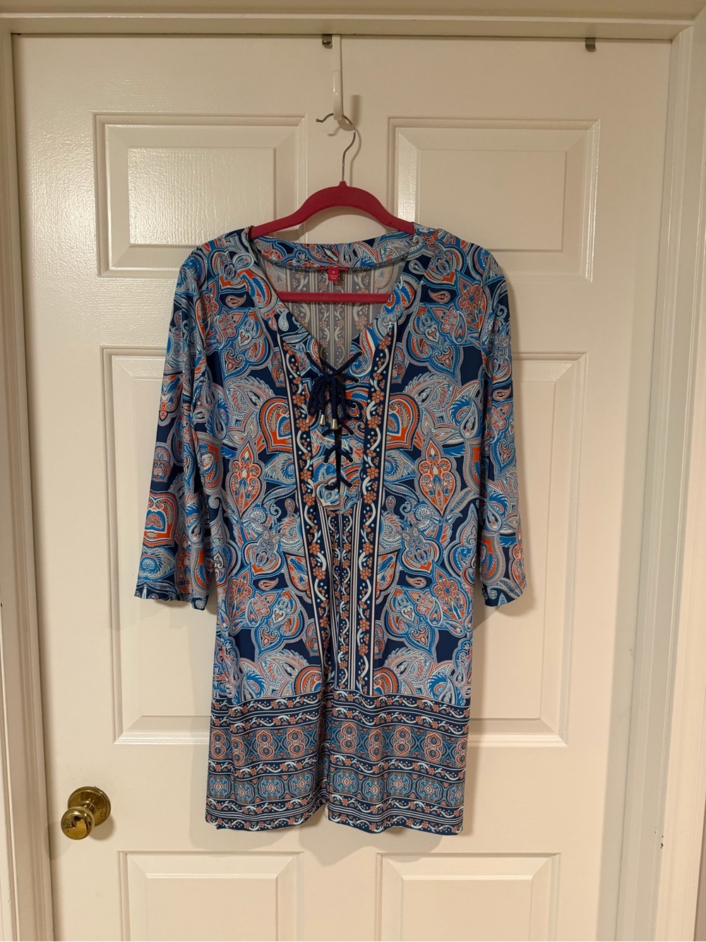 Blue Paisley Lace-Up Women’s Swim Coverup